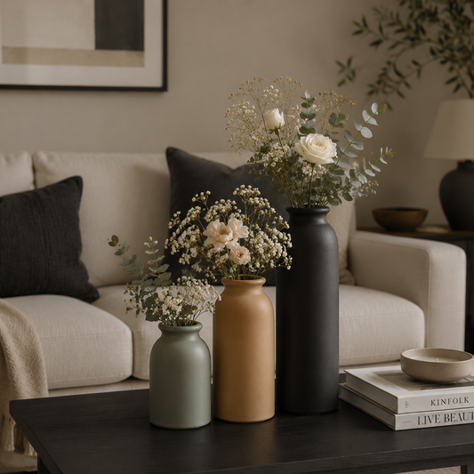 Ceramic Vase Set of 3 - Perfect for Home Decor