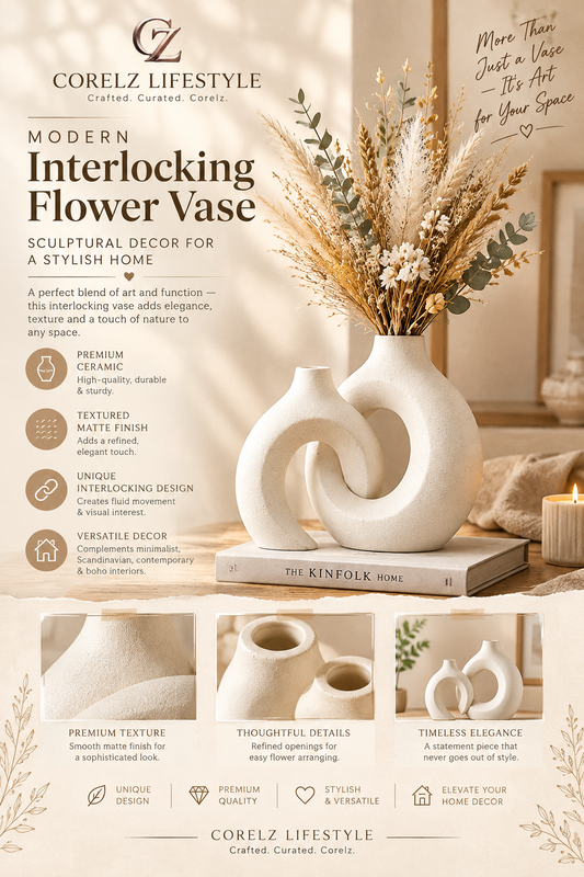 Modern Interlocking Decorative Ceramic Vase