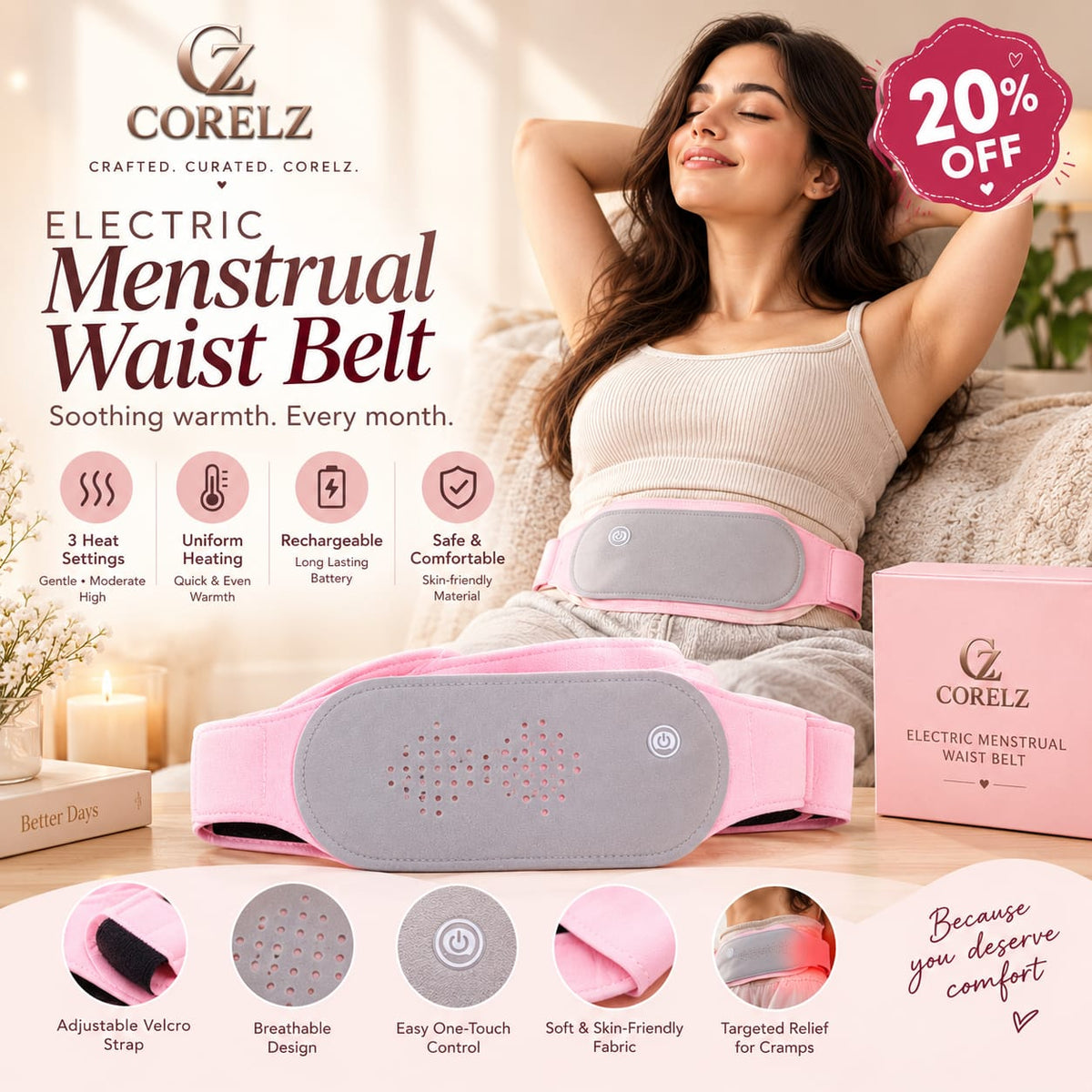 Electric Menstrual Waist Belt